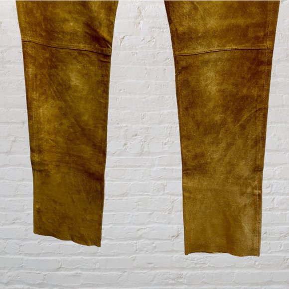 VINTAGE HEART MOON STAR -- Leather Jeans, Chamois Colored, Soft Suede-Feel - Picture 6 of 13